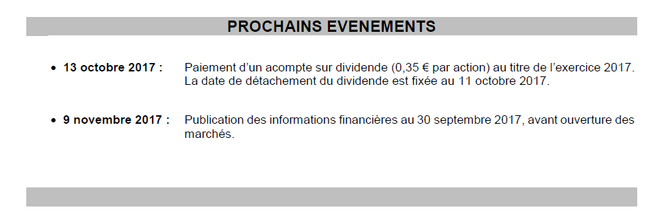 Résultats semestriels en ligne avec la guidance Confirmation des objectifs annuels